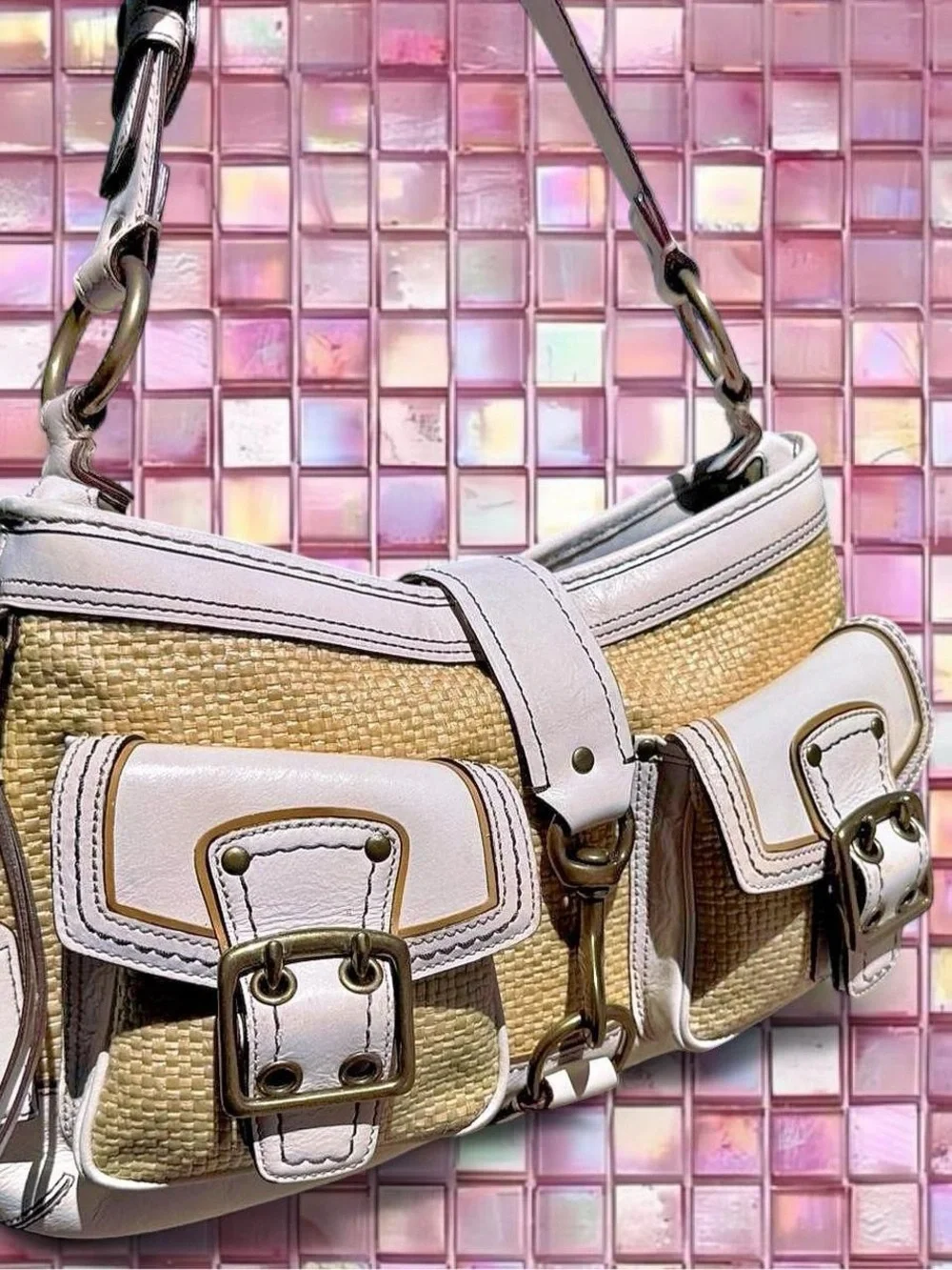 Rare Coach Legacy Straw Tote 🤍✨ - Picture 1 of 6